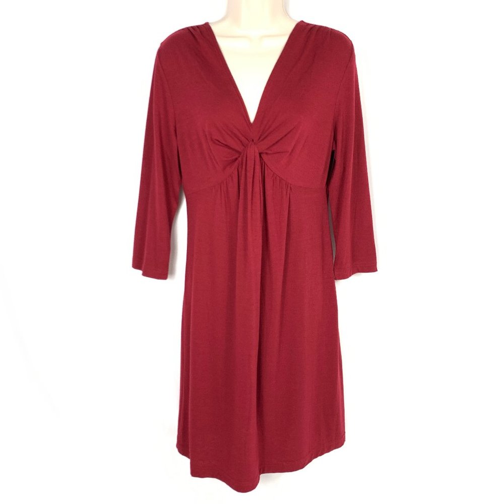 3/$25 Jonathan Martin Red 3/4 Sleeve Twist Front Tunic Dress 8